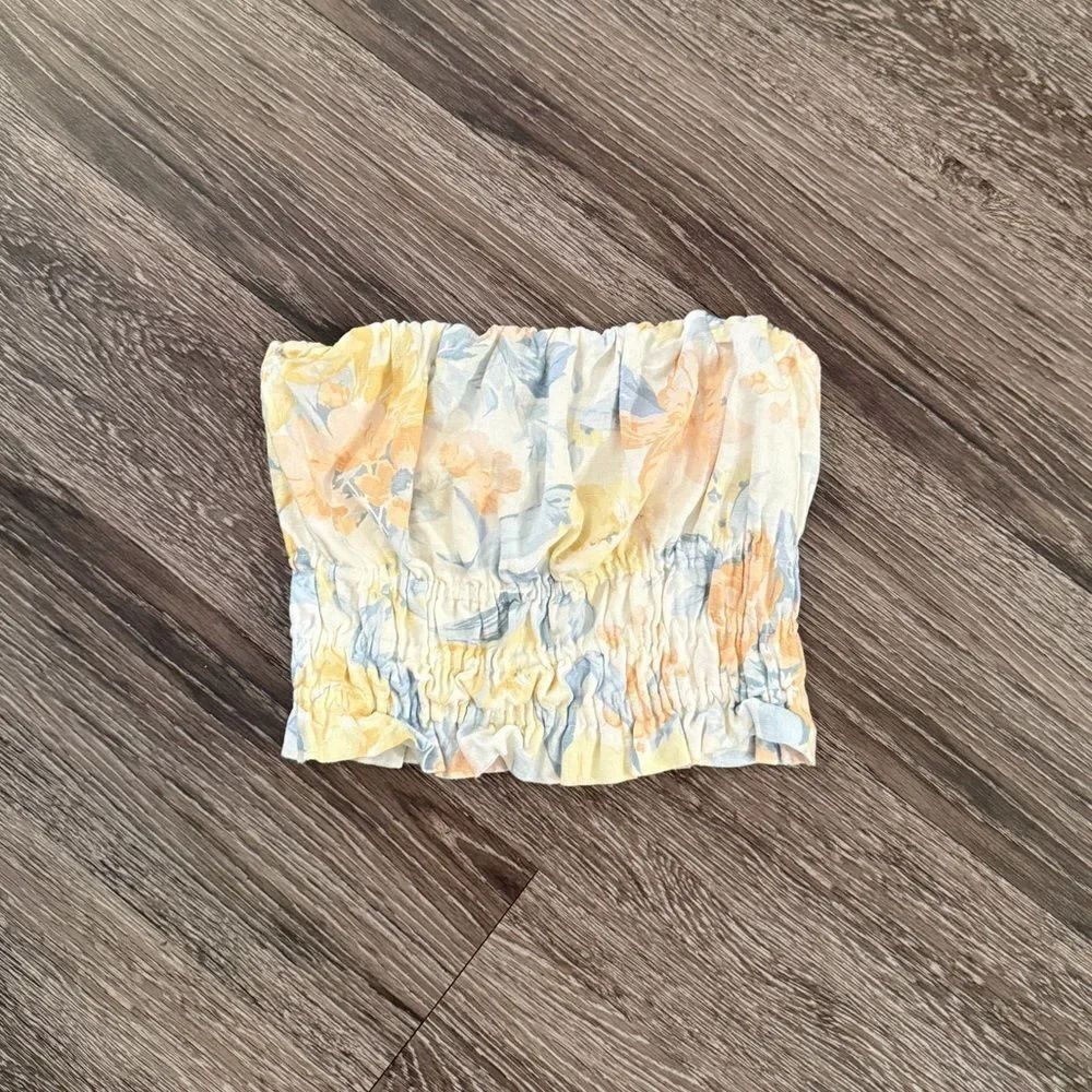 Abercrombie & Fitch Linen Blend Crop Tube Top